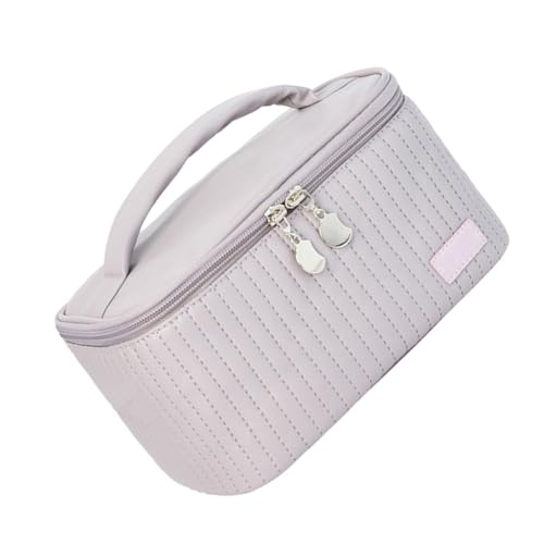 Kosmetiktasche mit großer Kapazität für Damen, tragbar, PU-Leder, Make-up-Tasche, Aufbewahrung organisiert mit großen Fächern, hellviolett, Taschen-Organizer Kosmetiktasche mit großer Kapazität für Damen, tragbar, PU-Leder, Make-up-Tasche, Aufbewahrung organisiert mit großen Fächern, hellviolett, Taschen-Organizer von Ddujbtp