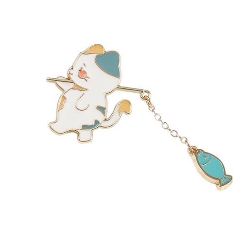 Kreative Angelkatzen Metall Brosche Doppelstile Optionen Kompakte Größe Dekorative Stift Für Jacken Taschen Hüte Bunt Fisch Design Pin von Ddujbtp