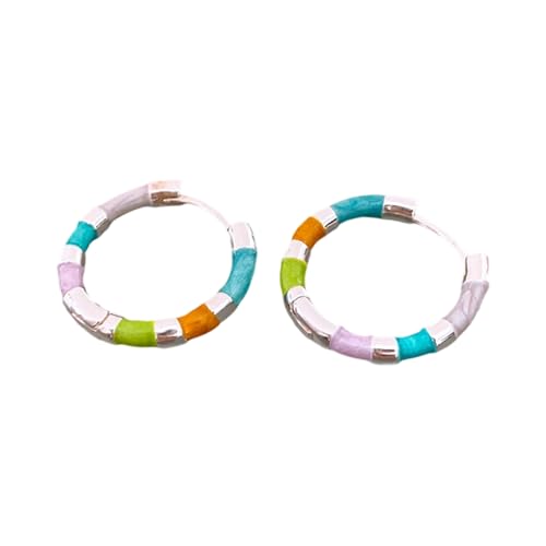 Mehrfarbige Tropföl Finish Hoops Kleine Ringe Ohrring Ehrfurcht Entwickelte Designs Atmungsaktiver Komfort Alltags Eleganter Schmuck Künstlerischer Tropfen von Ddujbtp