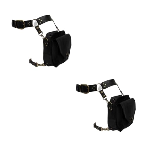 Ddujbtp Mittelalterlicher Taillengürtel Drop Beinbag Steampunk Pack Oberschenkel Leder Motorradgürtel Tropfen Bein Synthetisches Ledermaterial von Ddujbtp