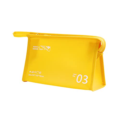 Reise-Make-up-Tasche, große PVC-Make-up-Tasche, Reise-Kosmetiktasche, tragbare Kulturtasche für Damen und Mädchen, gelb von Ddujbtp