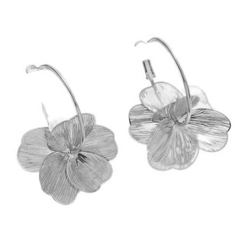 Stilvolle Blumenblätterstropfen Ohrringe Für Frauen Trendy Übertriebene Blumen Modes Statement Schmuck Für Partys Legierung von Ddujbtp