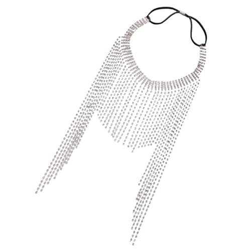 Strass-Haarkette mit fließenden Quasten, funkelnder Haarschmuck, Braut-Haarteil für Braut- und Festival-Looks, Hochzeitsschmuck von Ddujbtp