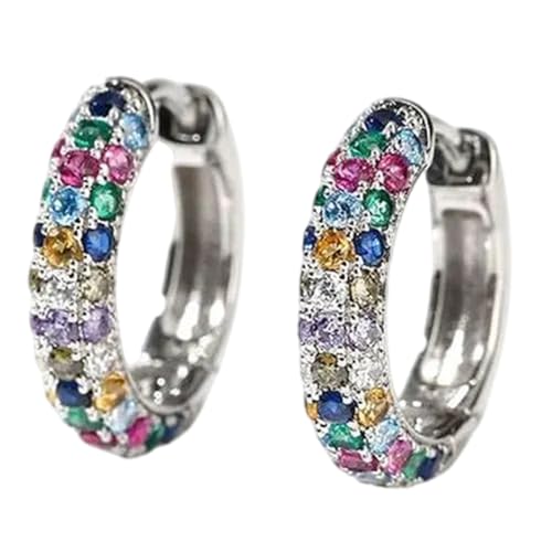 Trendy Regenbogen Edelsteine Ohrclip Mit Strasssteinen Regenbogen Zirkonia Manschetten Eleganter Ohrbedeckung Für Stilvolle Outfits Modemanschetten von Ddujbtp