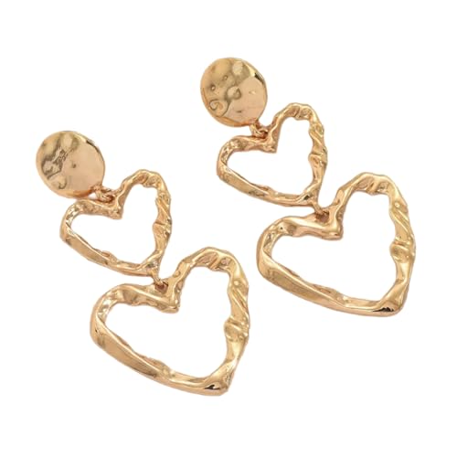 Übertriebenes Herz Crinkle Metal Ohrringe Leichtes Komfort Design Ohr Accessoire Für Tägliche Wear Party Outfit Geschenkgeschenk Für Frauen Modeschmuck von Ddujbtp
