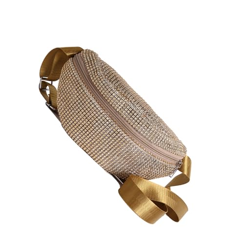 Unique Women Taillenbeutel Strasssteine ​​verschönerte Schulter Pack Crossbody Geldbörse Sicheres Reißverschluss Design Für Einkäufe Oder Reisemoten Taillenpackungen Mit Strasssteinen von Ddujbtp