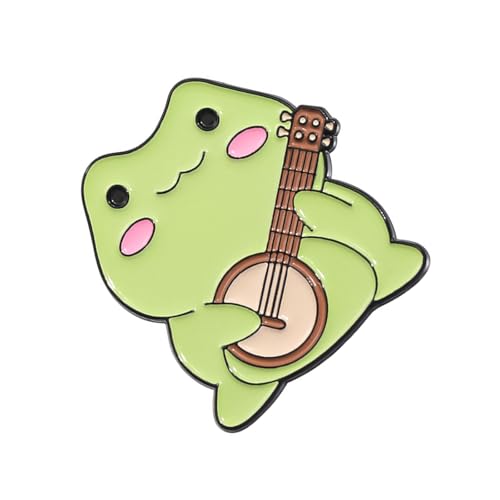 Verspielte Frösche Musik-Bandabzeichen, stilvolle Tiermusiker-Brosche, Anstecknadel-Set, lustiges Frosch-Revers für alle Altersgruppen, Legierung, Einheitsgröße, Wie beschrieben von Ddujbtp