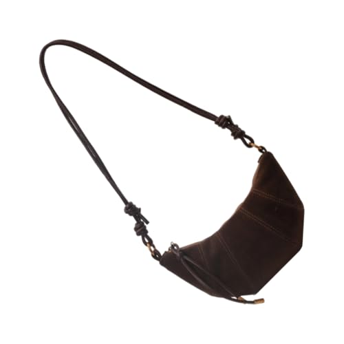 Vintage Koreanischer Stil Samt Umhängetasche mit verstellbarem Riemen Mode PU Leder Crossbody Umhängetasche Geldbörse für Damen, coffee, Taschen-Organizer von Ddujbtp