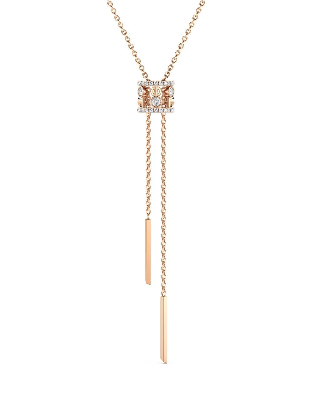 De Beers Jewellers 18kt Dewdrop Rotgoldhalskette mit Diamanten - Rosa von De Beers Jewellers