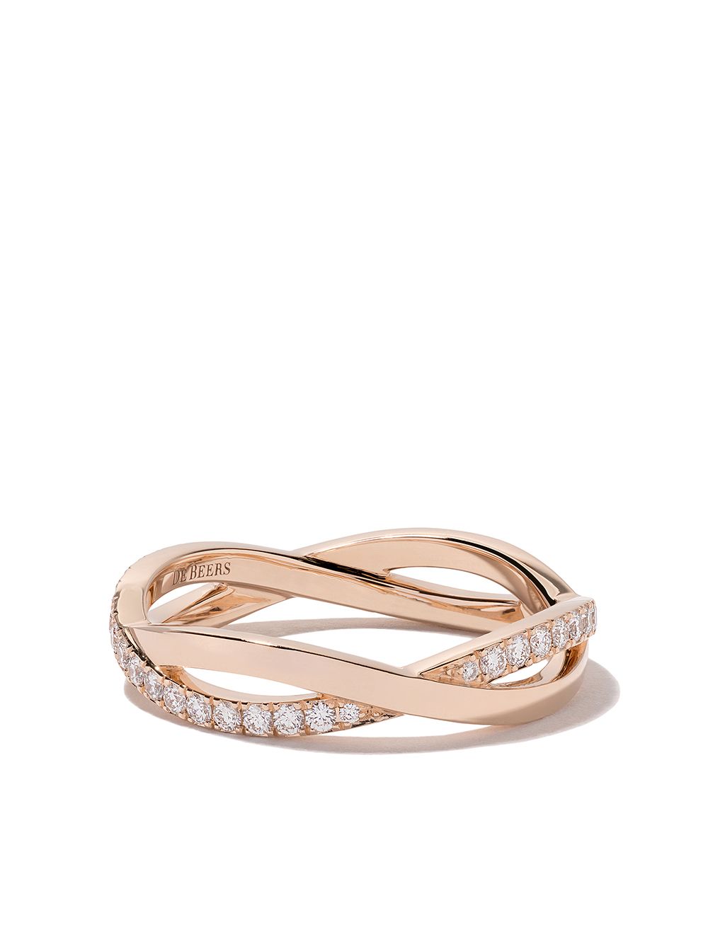 De Beers Jewellers 18kt 'Infinity' Rotgoldring mit Diamanten - Rosa von De Beers Jewellers