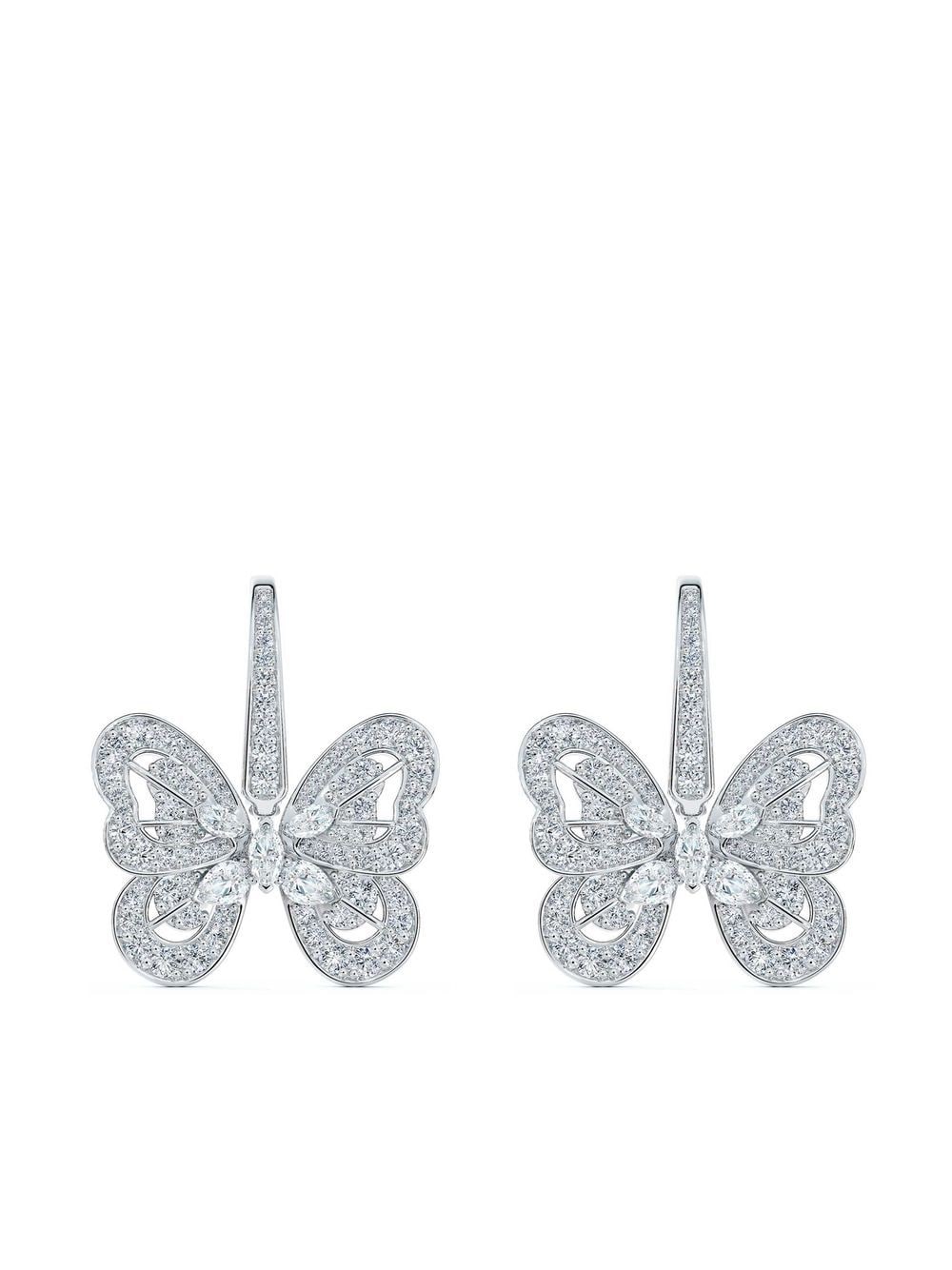 De Beers Jewellers 18kt Portraits of Nature Butterfly Weißgoldohrringe mit Diamanten - Silber von De Beers Jewellers