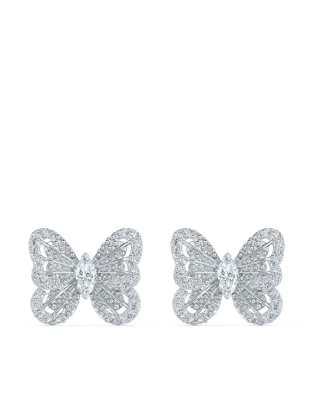 De Beers Jewellers 18kt Portraits of Nature Butterfly Weißgoldohrstecker mit Diamanten - Silber von De Beers Jewellers