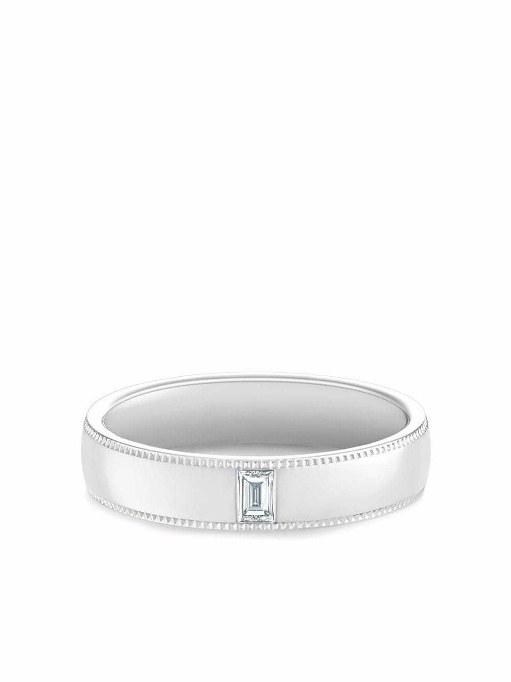 De Beers Jewellers DB Classic Wide Court Poinçon Ring mit Diamant - Silber von De Beers Jewellers