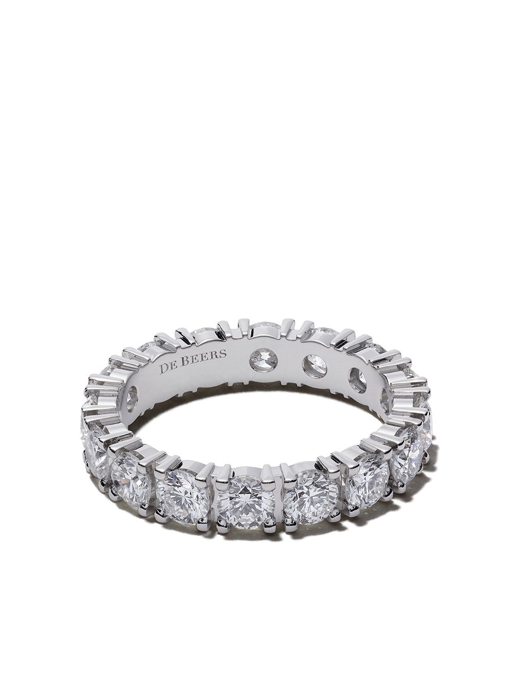 De Beers Jewellers Platinum DB Classic Full Eternity 3mm Ring mit Diamanten - Silber von De Beers Jewellers