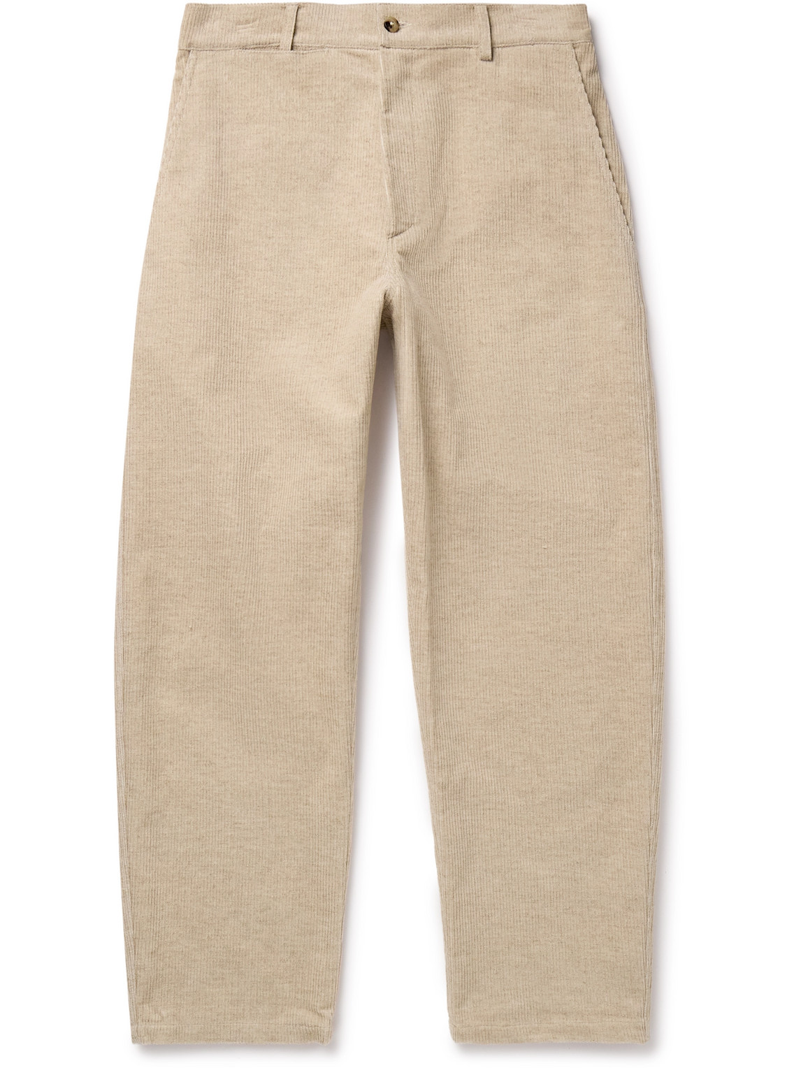 De Bonne Facture - Balloon Barrel-Leg Cotton and Linen-Blend Corduroy Trousers - Men - Neutrals - IT 52 von De Bonne Facture