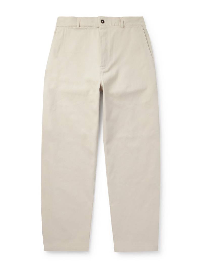 De Bonne Facture - Balloon Straight-Leg Cotton-Drill Trousers - Men - Neutrals - IT 48 von De Bonne Facture
