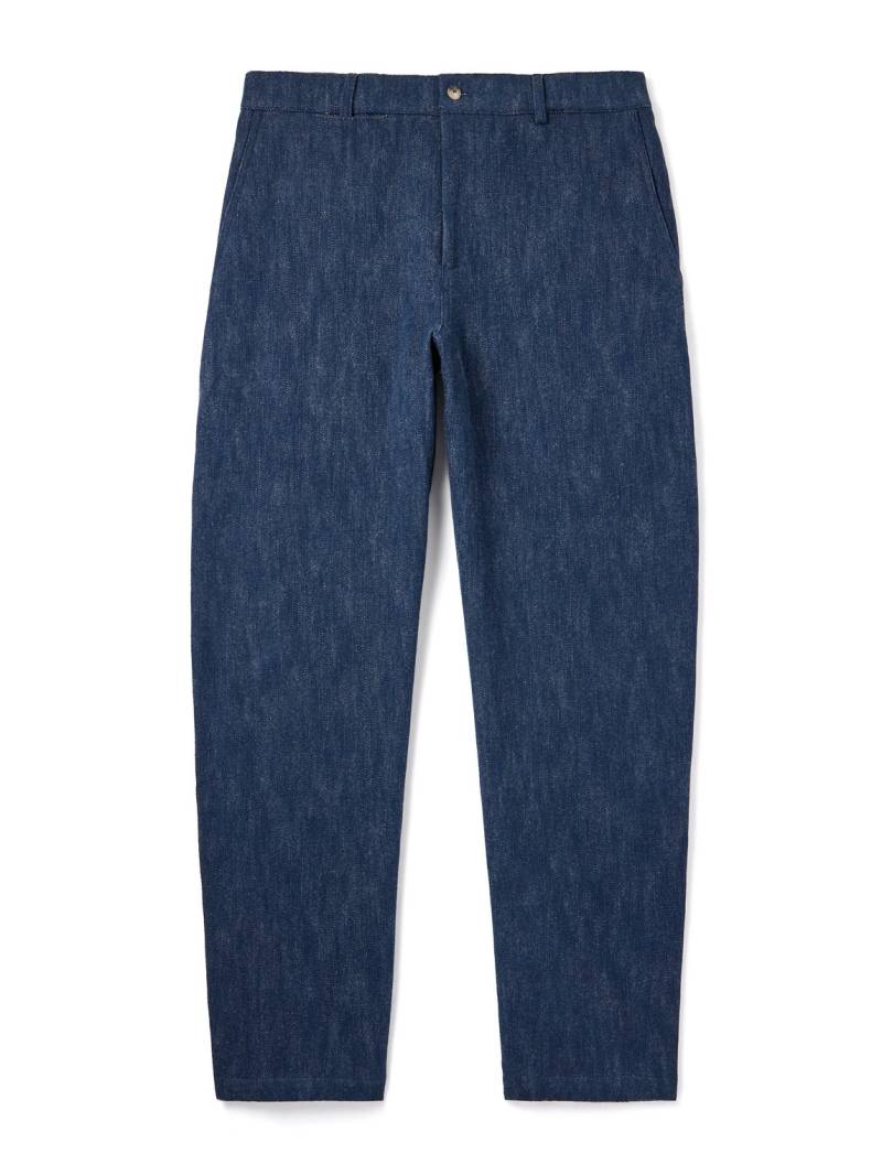 De Bonne Facture - Balloon Tapered Cotton and Virgin Wool-Blend Trousers - Men - Blue - IT 54 von De Bonne Facture