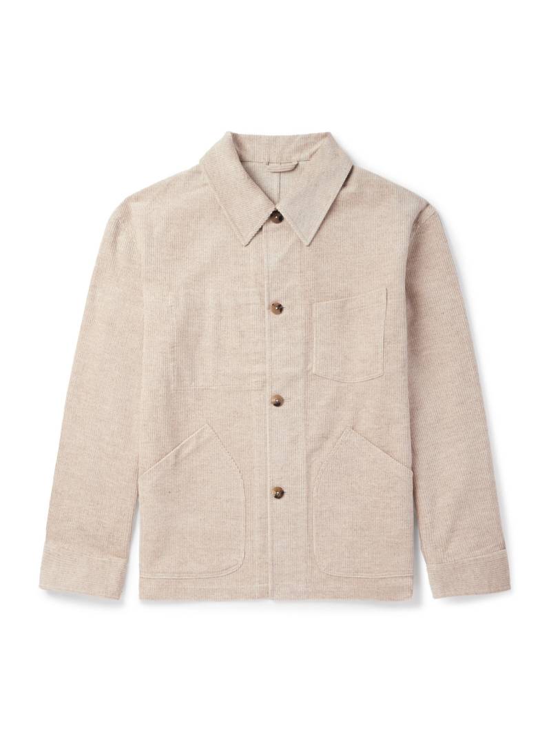 De Bonne Facture - Cotton and Linen-Blend Corduroy Overshirt - Men - Neutrals - IT 46 von De Bonne Facture