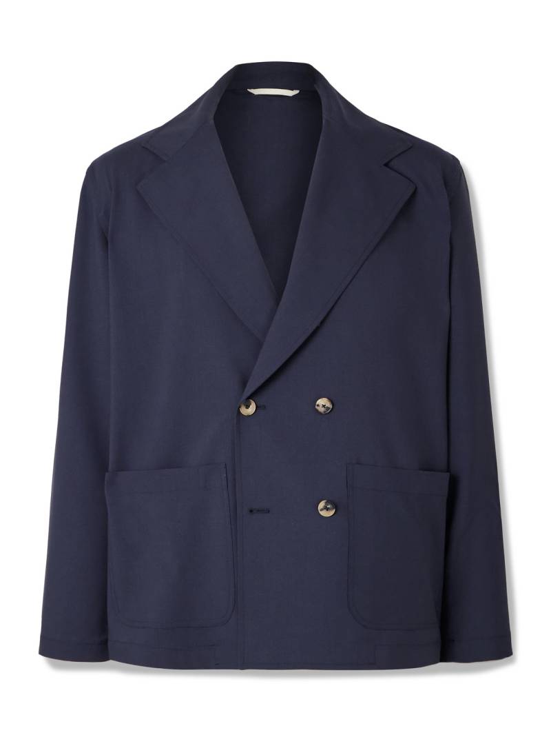 De Bonne Facture - Double-Breasted Unstructured Super 130s Wool Blazer - Men - Blue - IT 56 von De Bonne Facture