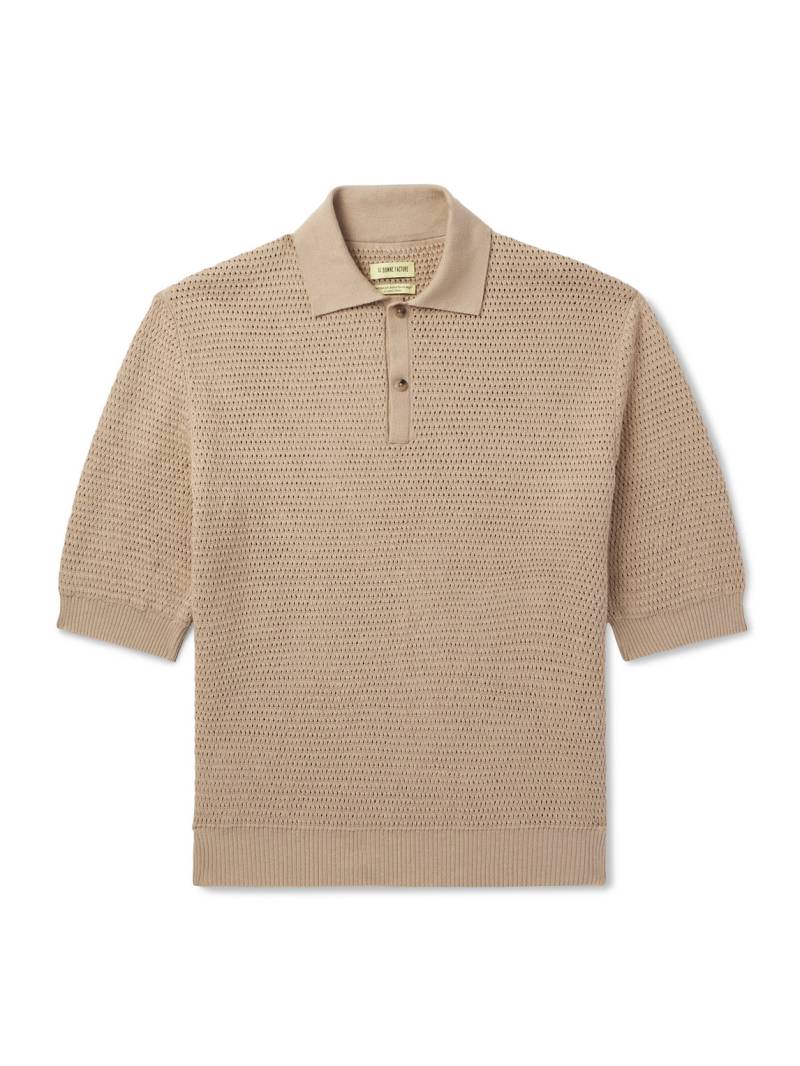 De Bonne Facture - Honeycomb Organic Cotton Polo Shirt - Men - Neutrals - M von De Bonne Facture