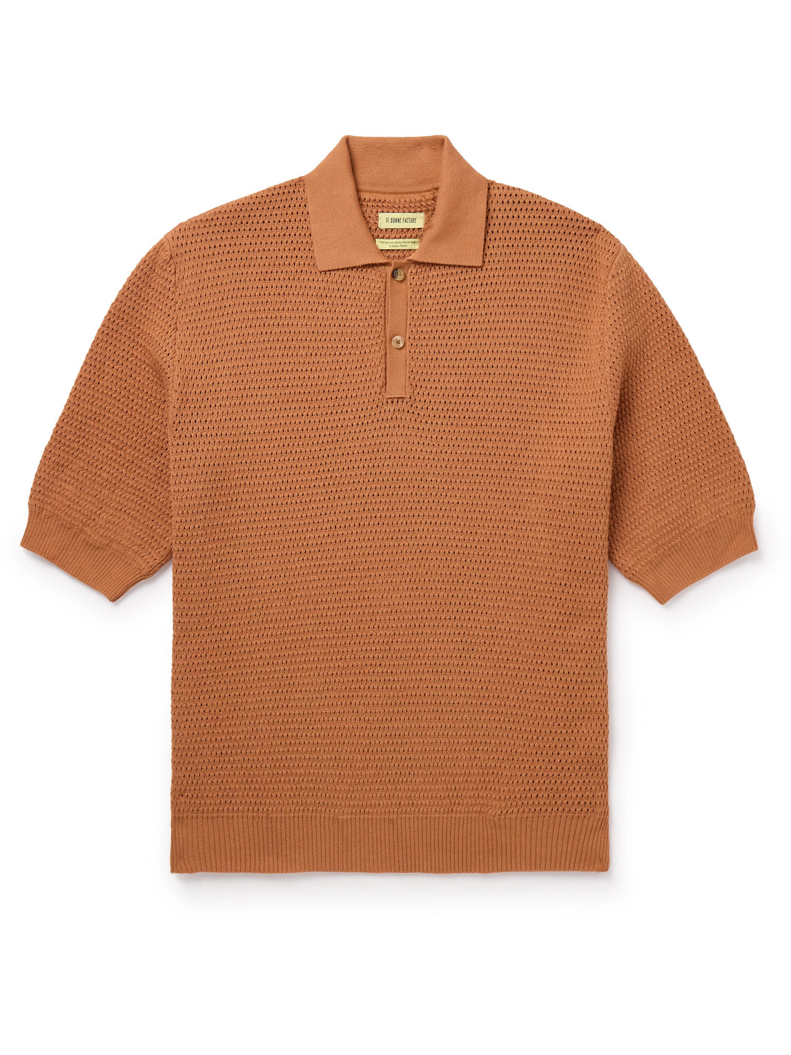 De Bonne Facture - Honeycomb Organic Cotton Polo Shirt - Men - Orange - M von De Bonne Facture