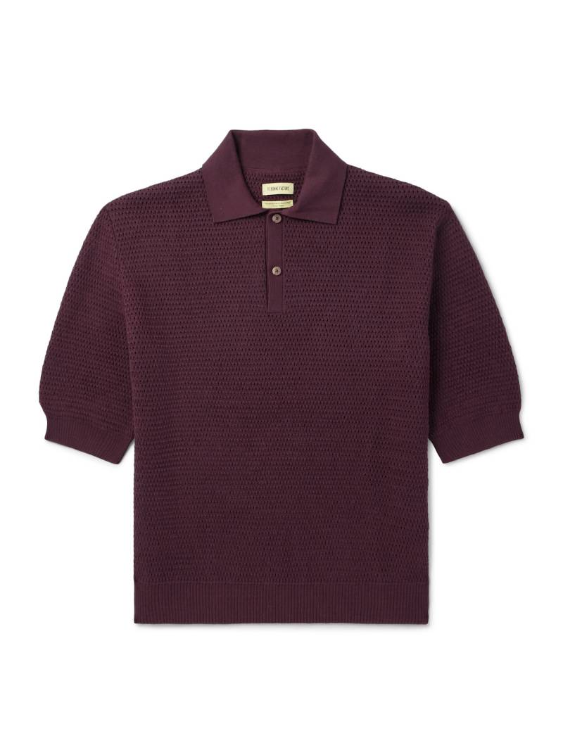 De Bonne Facture - Honeycomb Organic Cotton Polo Shirt - Men - Purple - S von De Bonne Facture