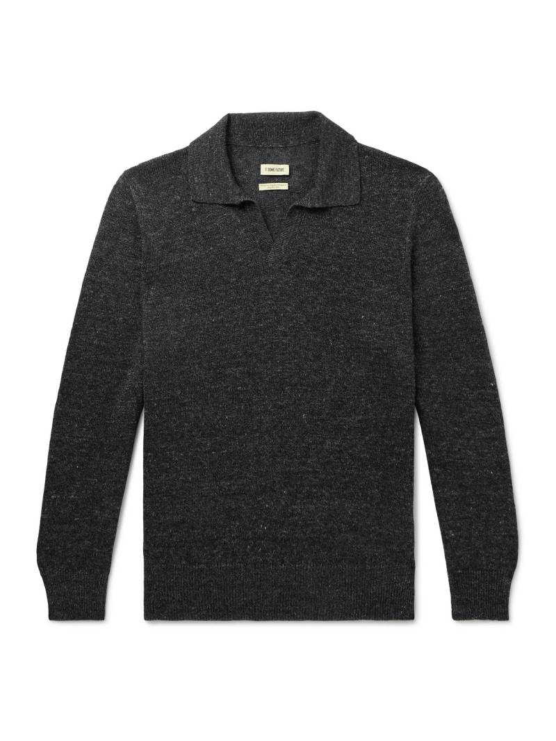 De Bonne Facture - Linen and Cotton-Blend Polo Shirt - Men - Gray - S von De Bonne Facture