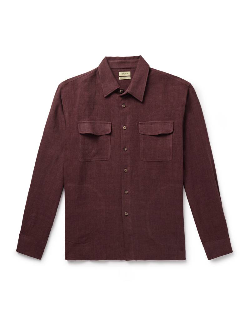 De Bonne Facture - Linen and Wool-Blend Overshirt - Men - Red - IT 48 von De Bonne Facture