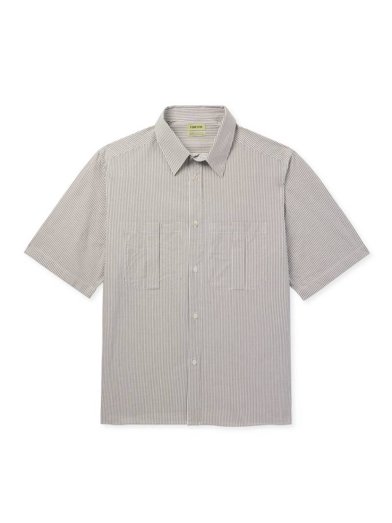 De Bonne Facture - Painter's Oversized Striped Cotton-Poplin Shirt - Men - Green - S von De Bonne Facture