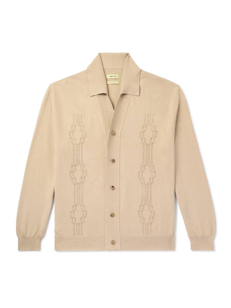 De Bonne Facture - Pointelle-Knit Cotton Cardigan - Men - Neutrals - L von De Bonne Facture