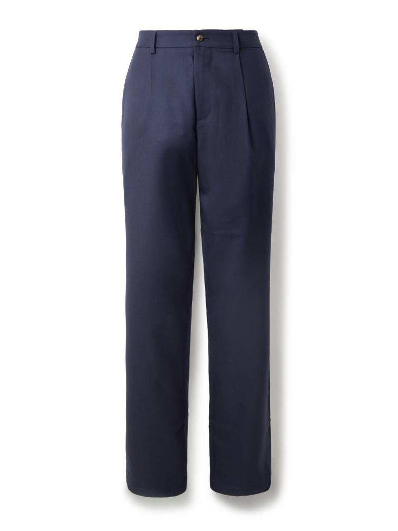 De Bonne Facture - Straight-Leg Pleated Super 130s Wool Suit Trousers - Men - Blue - IT 46 von De Bonne Facture