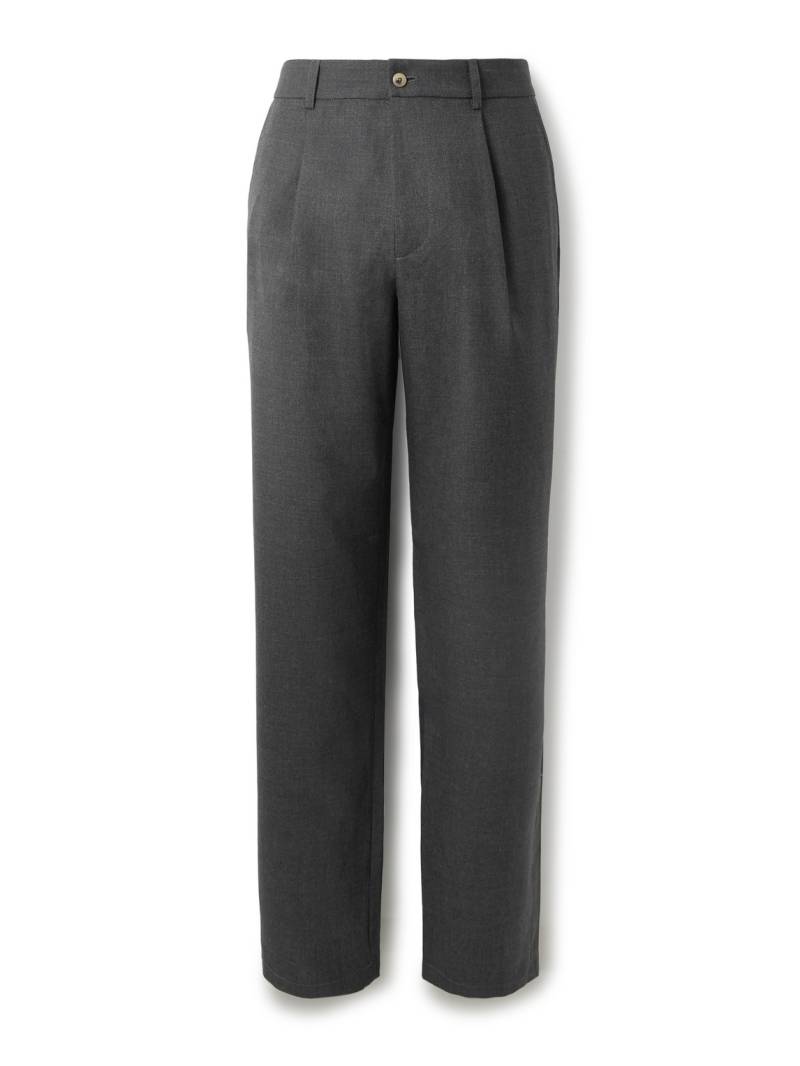De Bonne Facture - Straight-Leg Pleated Super 130s Wool Suit Trousers - Men - Gray - IT 46 von De Bonne Facture