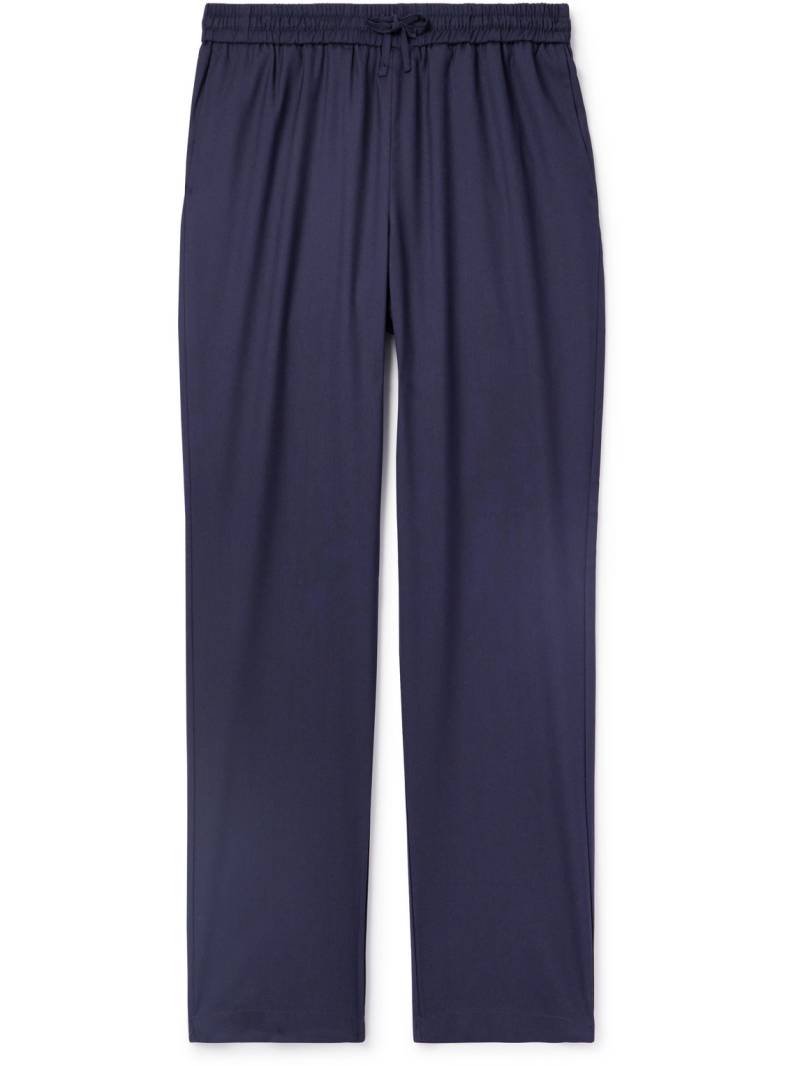 De Bonne Facture - Straight-Leg Virgin Wool-Blend Drawstring Trousers - Men - Blue - IT 54 von De Bonne Facture