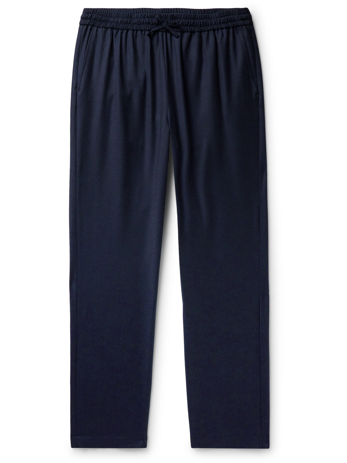 De Bonne Facture - Straight-Leg Wool-Flannel Drawstring Trousers - Men - Blue - IT 50 von De Bonne Facture