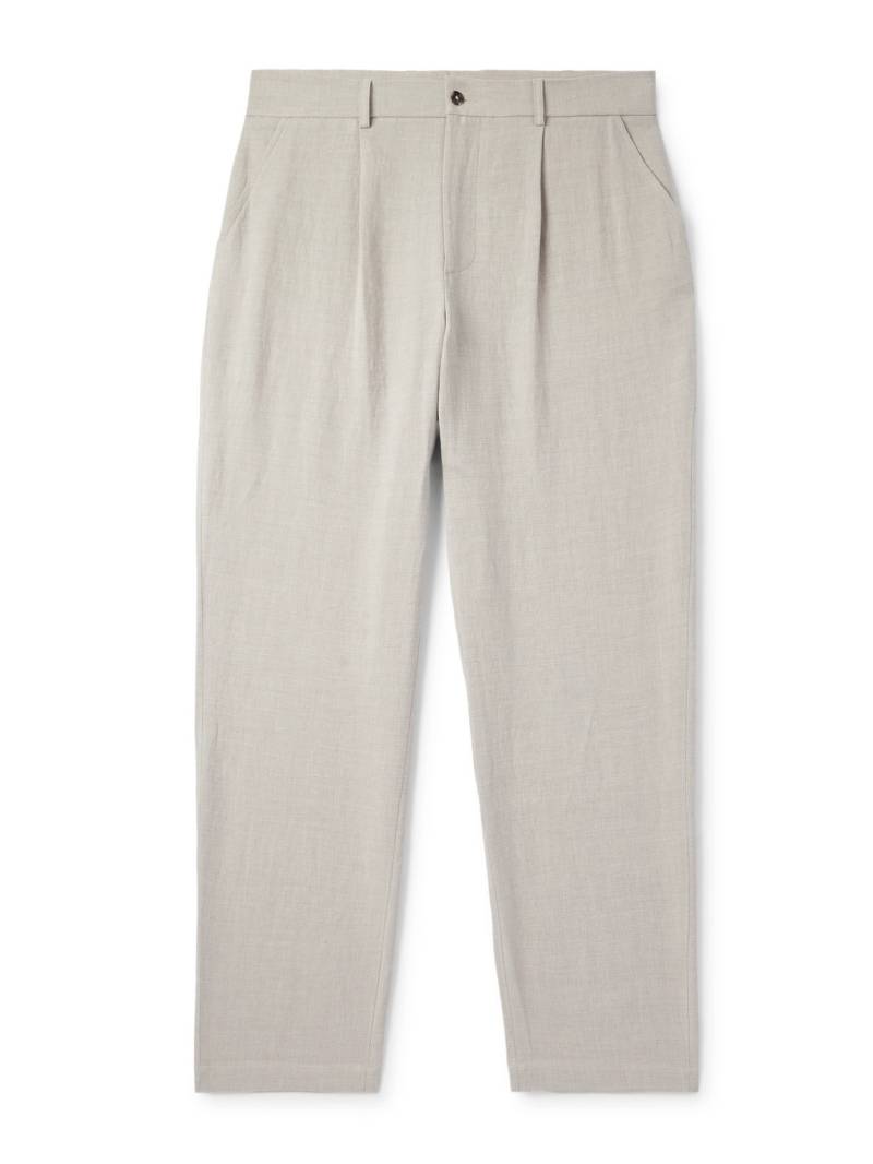 De Bonne Facture - Wide-Leg Pleated Linen and Wool-Blend Trousers - Men - Neutrals - IT 50 von De Bonne Facture