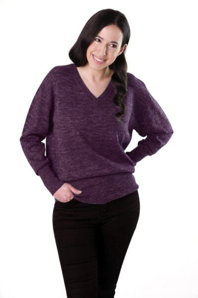 De Colores Pullover mit V-Ausschnitt aus 100% Alpakawolle von De Colores