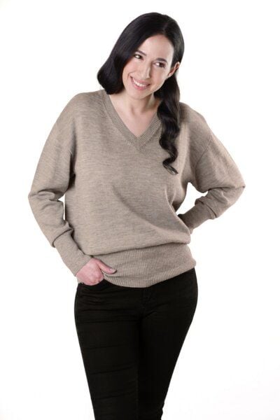 De Colores Pullover mit V-Ausschnitt aus 100% Alpakawolle von De Colores