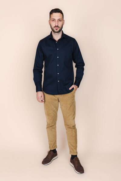 De IONESCU Bio-Baumwolle Shirt Herren Langarm Hemd, Regular Fit, Vegan, Oxford-Kragen von De IONESCU