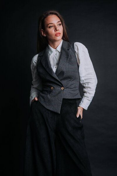 De IONESCU Damen Cordhose Palazzo – Bio & Fair produziert von De IONESCU