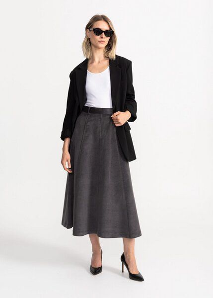 De IONESCU Langer Cordrock mit Kontrastnähten von De IONESCU