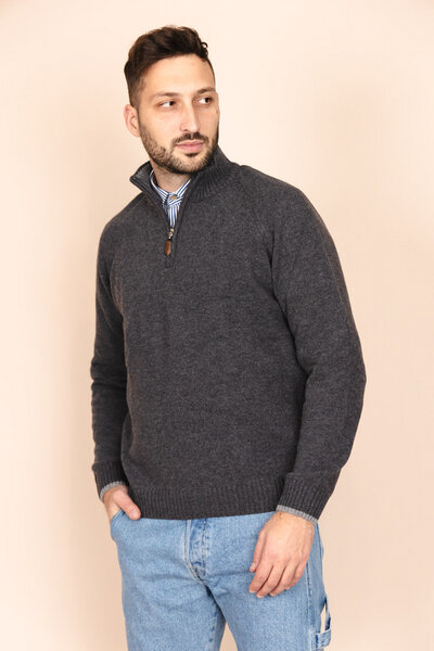 De IONESCU RODNA Winter Strickpullover aus warmer Wolle – Pullover mit halbem Reißverschluss von De IONESCU