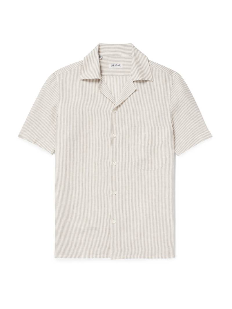 De Petrillo - Camp-Collar Striped Linen Shirt - Men - Neutrals - IT 48 von De Petrillo