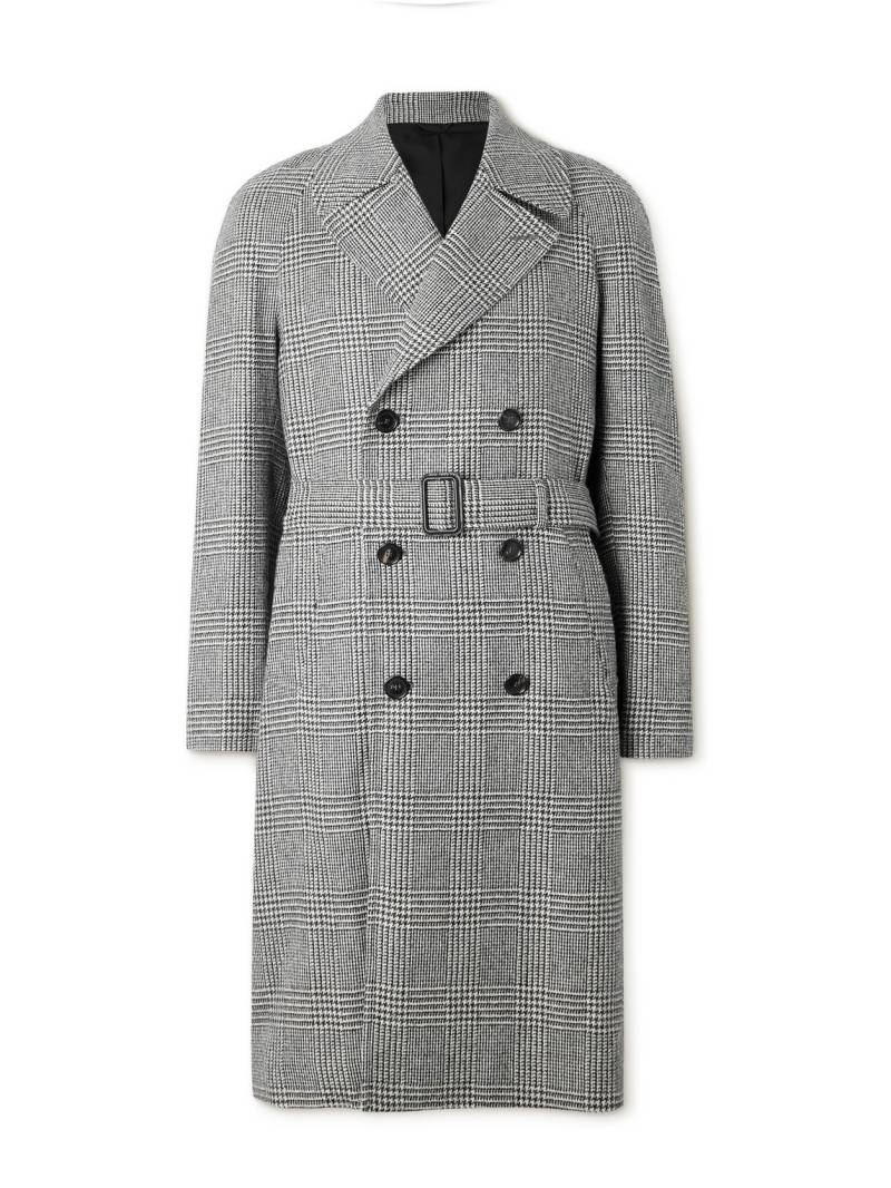 De Petrillo - D'Avalos Double-Breasted Prince of Wales Checked Alpaca Overcoat - Men - Black - IT 54 von De Petrillo
