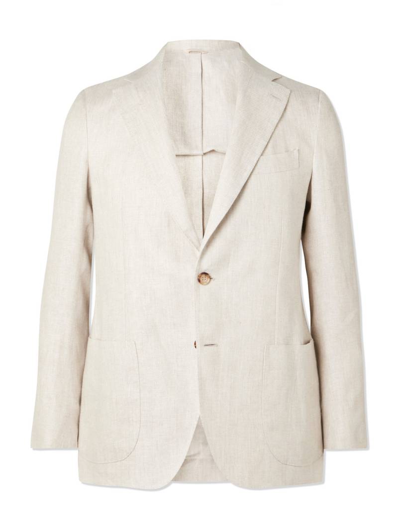 De Petrillo - Linen Suit Jacket - Men - Neutrals - IT 46 von De Petrillo