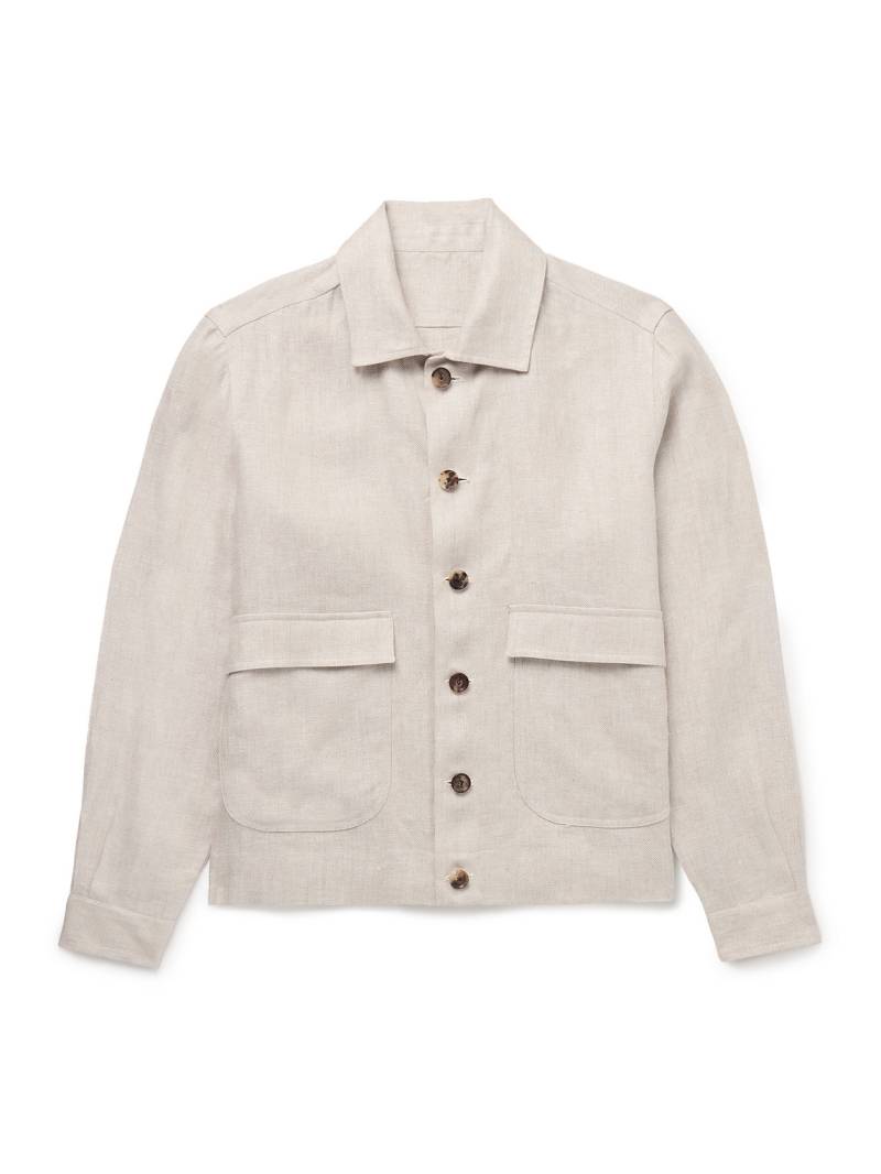 De Petrillo - Linen-Twill Overshirt - Men - Neutrals - IT 54 von De Petrillo