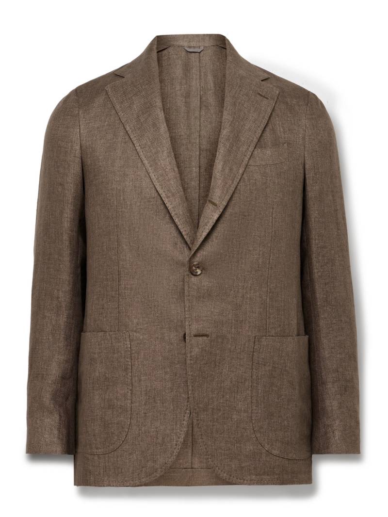 De Petrillo - Posillipo Unstructured Linen Suit Jacket - Men - Brown - IT 46 von De Petrillo