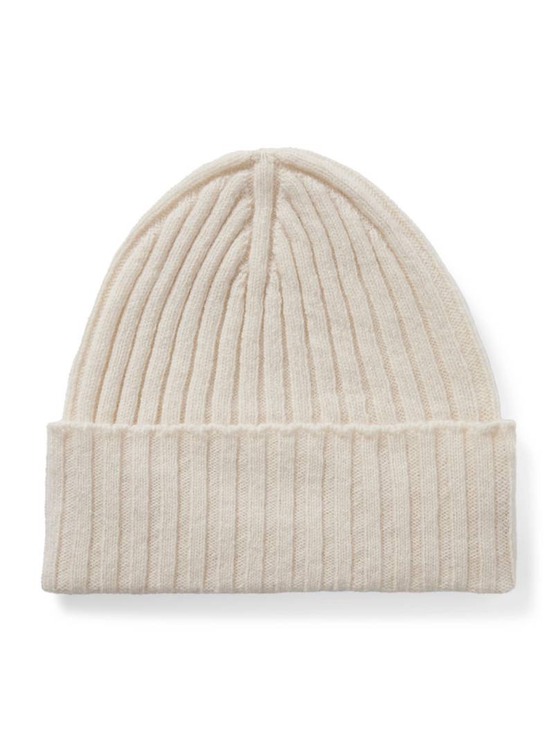 De Petrillo - Ribbed Merino Wool and Cashmere-Blend Beanie - Men - Neutrals von De Petrillo