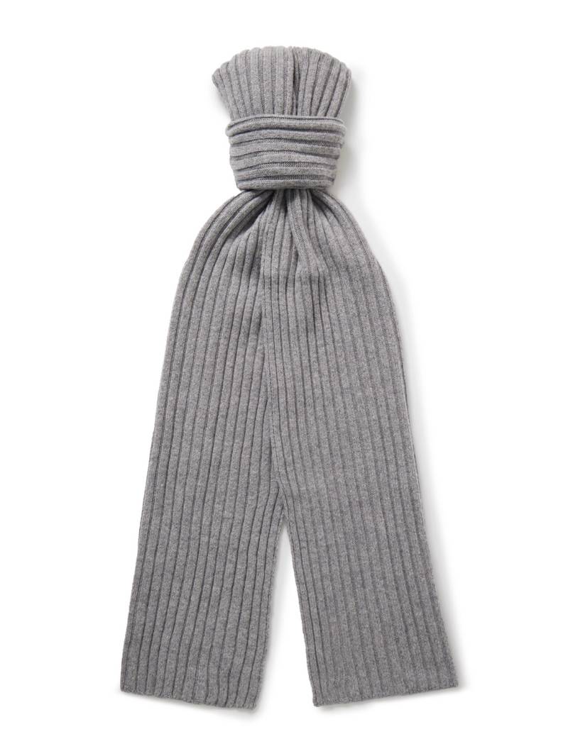 De Petrillo - Ribbed Merino Wool and Cashmere-Blend Scarf - Men - Gray von De Petrillo