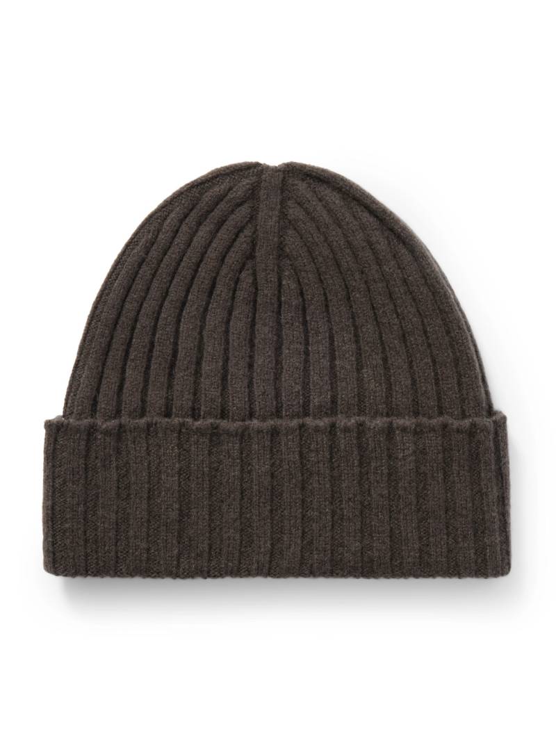 De Petrillo - Ribbed Wool and Cashmere-Blend Beanie - Men - Brown von De Petrillo