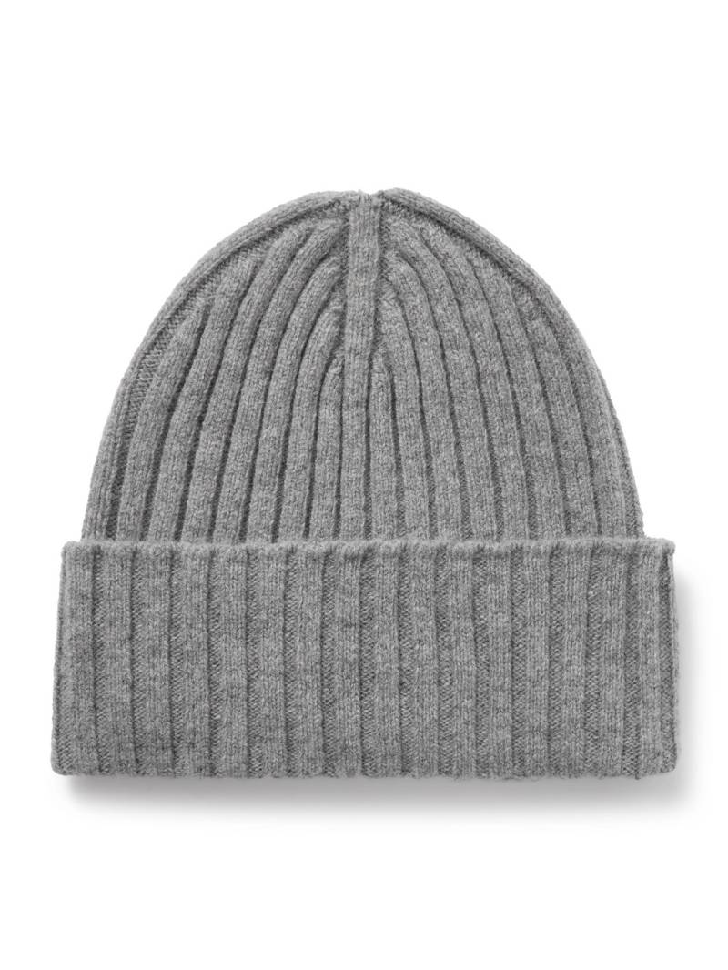 De Petrillo - Ribbed Wool and Cashmere-Blend Beanie - Men - Gray von De Petrillo